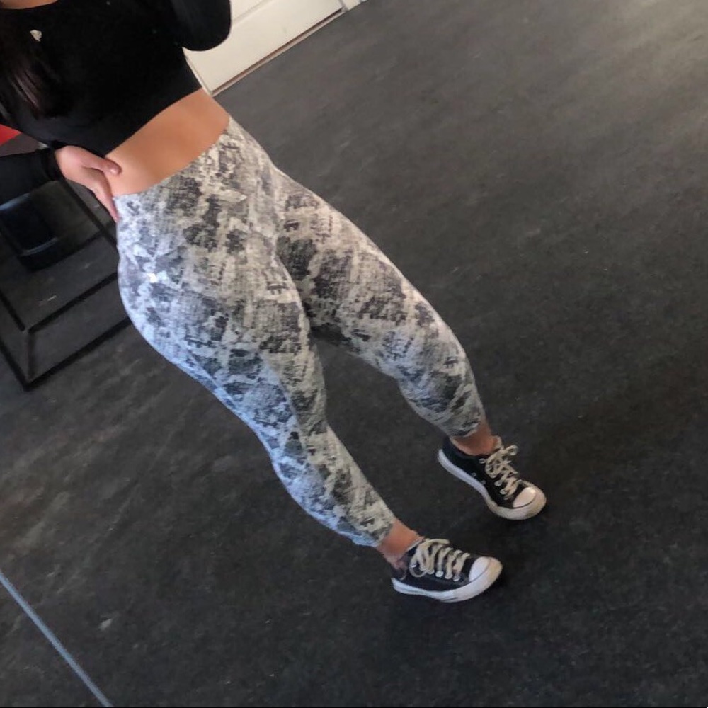 PINK snake print leggings